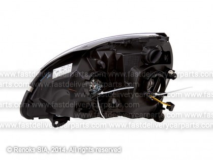 RN Clio 01->05 head lamp R H1/H7 01->03 black rim electrical TYC