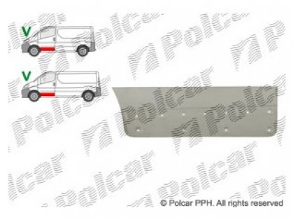 RN Traffic 00->06 ремонтная часть передней двери низ L 290MM