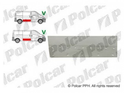 RN Traffic 00->06 ремонтная часть боковой двери 370mm R