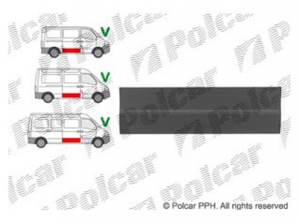 RN Master 98->03 side door part lower L-1275MM H-250MM