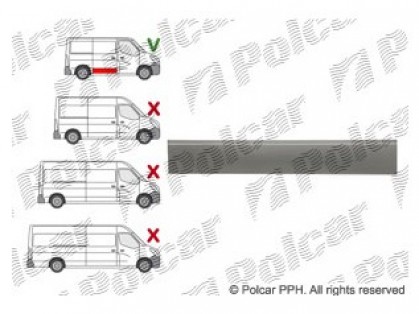 RN Master 10->20 side door repair part lower L=1260MM  wheel base 3182mm