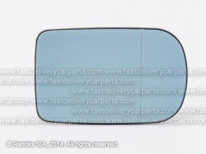 BMW 5 E39 96->00 spoguļa ieliktnis R sfērisks apsildāms liels, zils stikls SP
