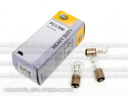 Лампочка P21/5W 24V двухконтактная HELLA 10шт