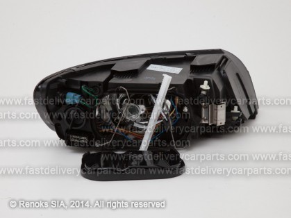 VV S40 03->07 head lamp L H7/HB3 black rim with motor TYC