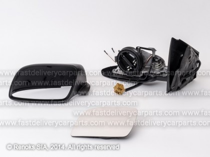 VW Polo 01->05 spogulis L elektro apsildāms melns sfērisks 5pins
