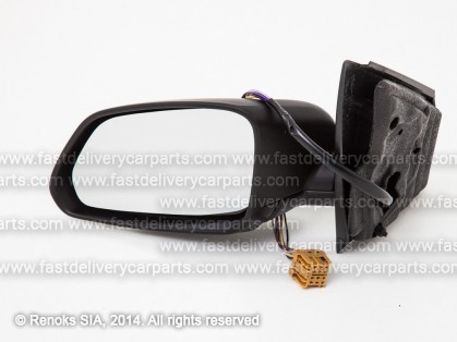 VW Polo 05->09 spogulis L elektro apsildāms melns sfērisks ar pagriezienu 5pins