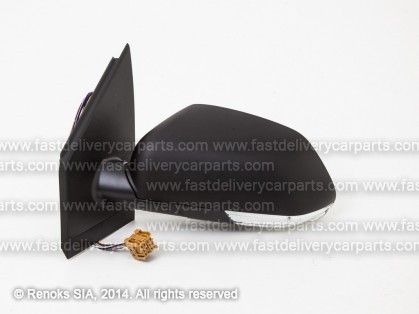 VW Polo 05->09 spogulis L elektro apsildāms melns sfērisks ar pagriezienu 5pins
