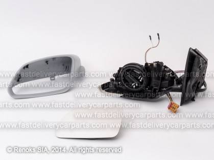 VW Polo 05->09 spogulis L elektro apsildāms gruntēts sfērisks ar pagriezienu 5pins