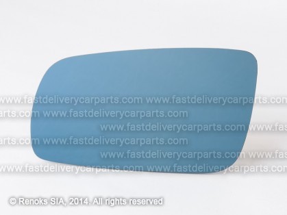 AD A6 94->96 mirror glass with holder L heated flat blue large same VW A3 96->00