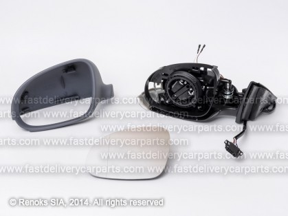 VW Passat 00->05 spogulis L elektro apsildāms gruntēts sfērisks ar pagriezienu 6pins 03->05