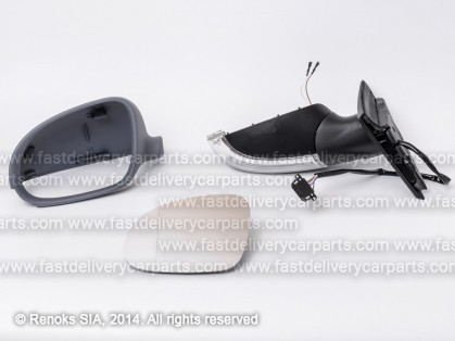 VW Passat 00->05 spogulis L elektro apsildāms gruntēts sfērisks ar pagriezienu 6pins 03->05