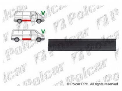 VW Transporter 90->03 ремонтная часть боковой двери нижняя 240MM