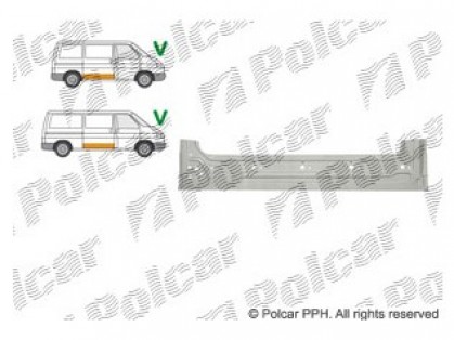 VW Transporter 90->03 ремонтная часть боковой двери внутреняя