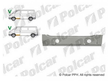 VW Transporter 90->03 sill front doors inner L set galvanized