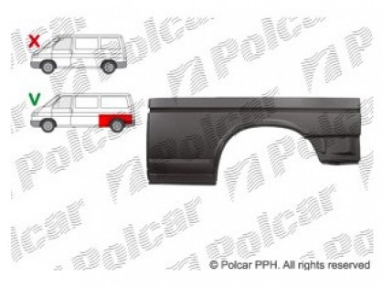 VW Transporter 90->03 fender rear L long model 1725mm/815mm