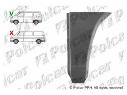 VW Transporter 90->03 ремонтная часть R перед колесом 395mmX270mm