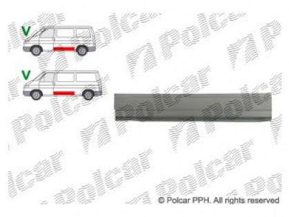 VW Transporter 90->03 ремонтная часть L 260MM бок