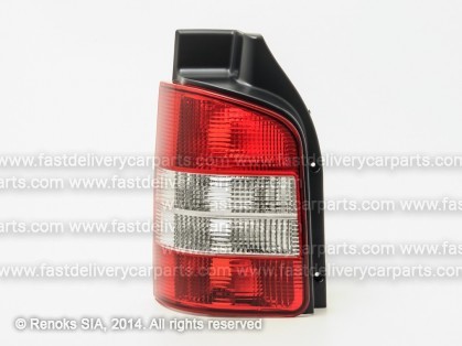 VW Transporter 03->09 tail lamp 2D L white/red without bulb holders TYC