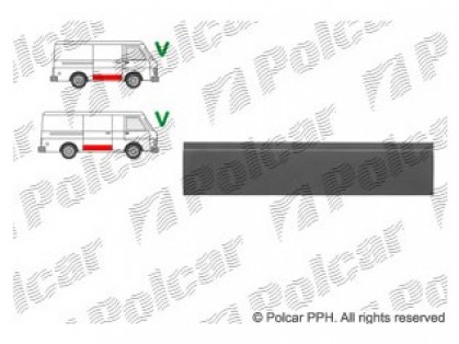 VW LT 75->96 side door part lower