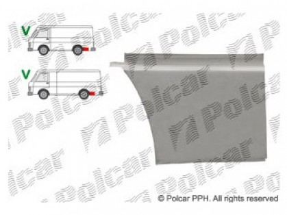 VW LT 75->96 wheelarch rear L rear part galvanized