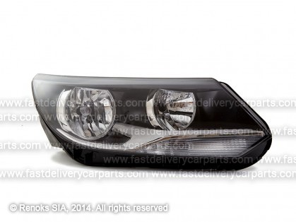 VW Tiguan 11->16 head lamp R H7/H15 with motor with daytime running light DEPO