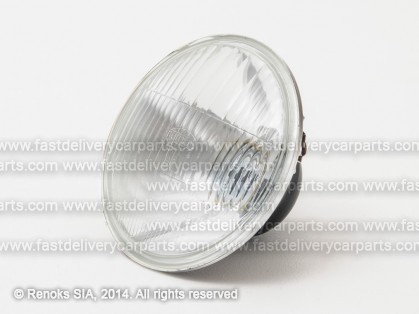 Headlight universal 146mm H1+corner lamp, convex glass