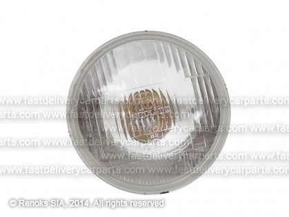 Headlight universal 146mm H1 convex glass