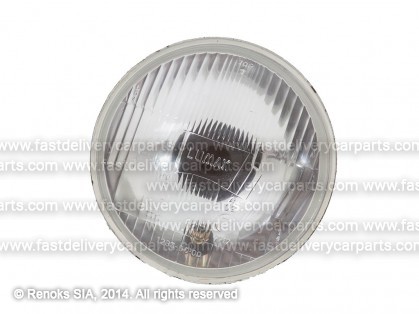 Headlight universal 146mm H4+parking lamp, covex glass