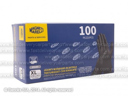 Gloves nitryl based 100pcs pack size XL black MARELLI