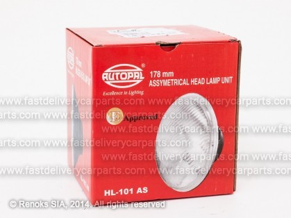 headlight universal 178mm H4+parking lamp