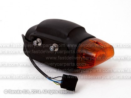 Headlight universal 124X110 H4 with corner lamp R