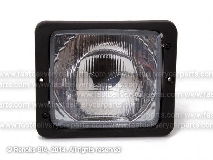 Headlight universal 142X77 H4 with corner lamp L=R