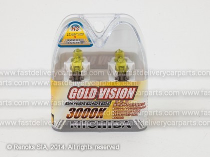 Spuldze H3 70W 24V MICHIBA 3000K Gold Vision All season effect Lemon yellow komplekts 2gab