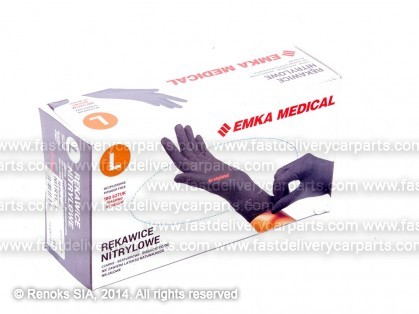Gloves nitryl based 100pcs pack size L EMKA