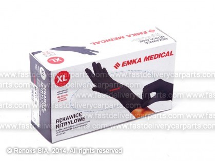Gloves nitryl based 100pcs pack size XL EMKA