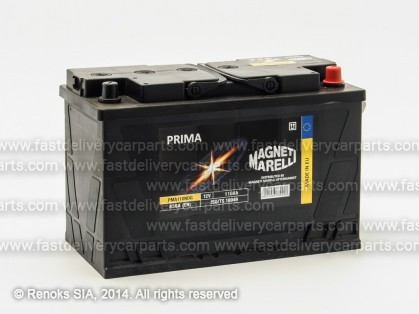 Аккумулятор 12V 110Ah 850A 349x175x235 PRIMA MAGNETTI MARELLI