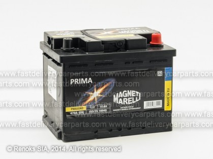 Аккумулятор 12V 55Ah 470A 242x175x190 PRIMA MAGNETTI MARELLI