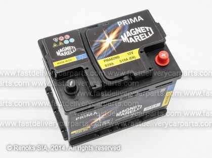 Battery 12V 62Ah 510A 242x175x190 PRIMA MAGNETTI MARELLI