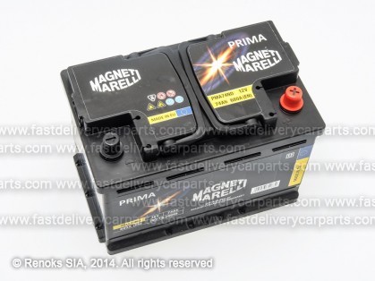 Battery 12V 74Ah 680A 276x175x190 PRIMA MAGNETTI MARELLI