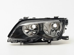 BMW 3 E46 01->05 head lamp L H7/H7 with motor black with bulbs HELLA