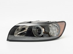 VV S40 03->07 head lamp L H7/HB3 black rim with motor DEPO