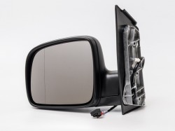 VW Caddy 04->10 spogulis L elektro apsildāms melns sfērisks 5pins