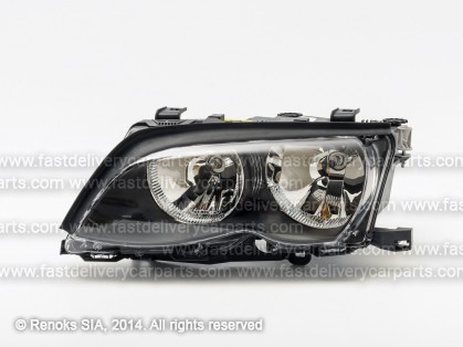 BMW 3 E46 01->05 head lamp L H7/H7 with motor black with bulbs HELLA