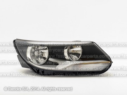 VW Tiguan 11->16 head lamp R H7/H15 with motor with bulbs with daytime running light HELLA