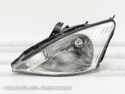 FD Focus 98->04 head lamp L H4 98->01 silver rim manual/electrical DEPO