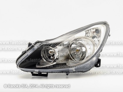 OP Corsa 06->11 head lamp L H1/H7 black rim electrical DEPO