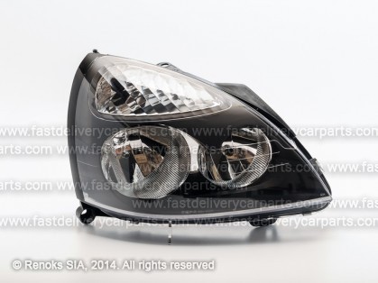 RN Clio 01->05 head lamp R H1/H7 01->03 black rim electrical DEPO