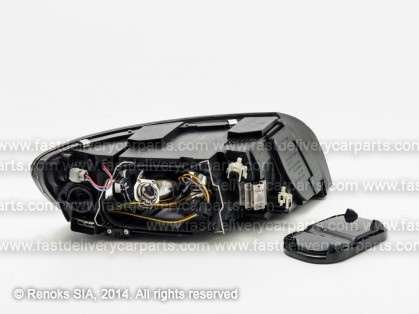 VV S40 03->07 head lamp L H7/HB3 black rim with motor DEPO