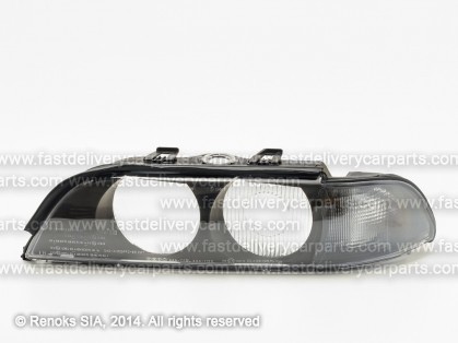 BMW 5 E39 96->00 head lamp glass L smoked corner lamp with inner glass for headlamp with lens DEPO