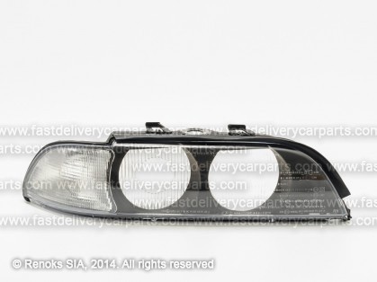 BMW 5 E39 96->00 head lamp glass R white corner lamp with inner glass for headlamp with lens DEPO